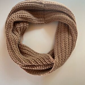 Coach Tan Cable Knit Alpaca Infinity Scarf
